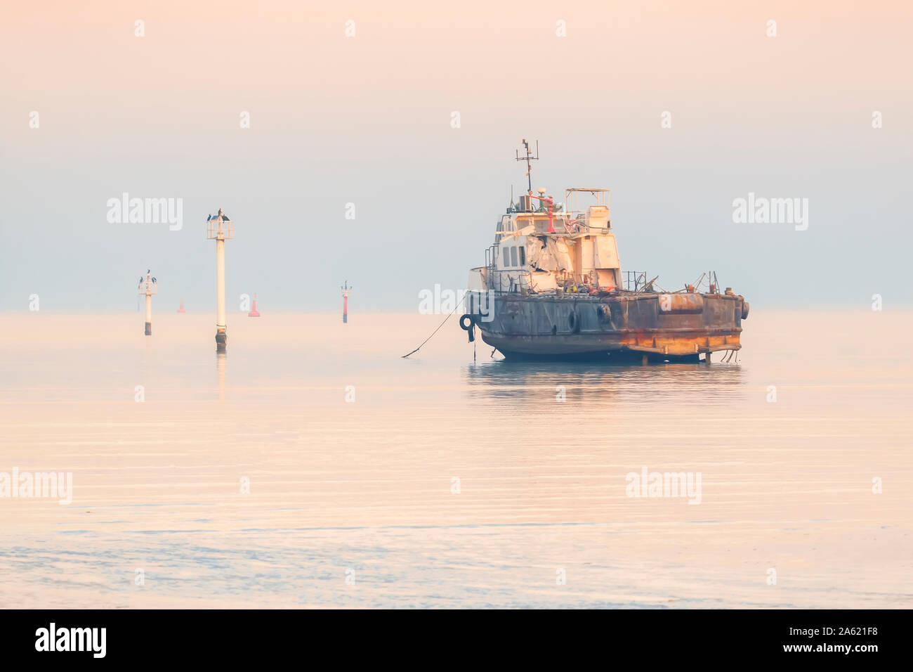 Doha, Katar am Strand wakra Schiffbruch Stockfoto