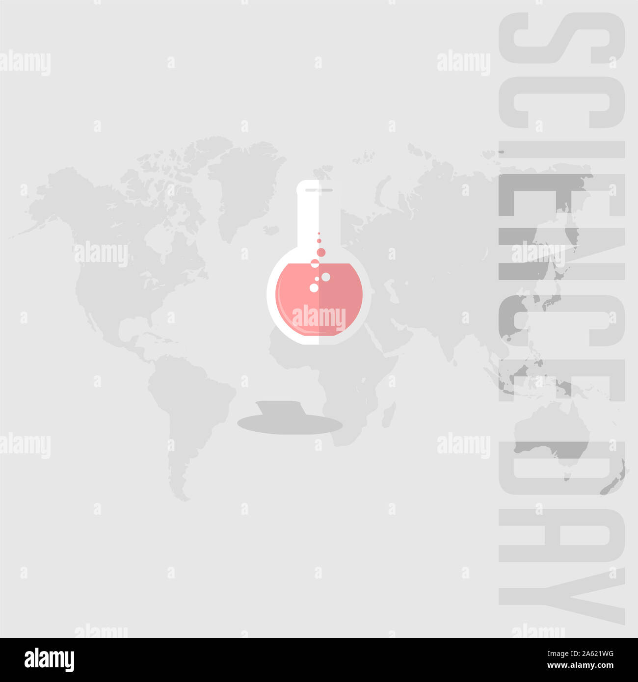 Welt der Wissenschaft Tag mit Messkolben vektor design Stockfoto