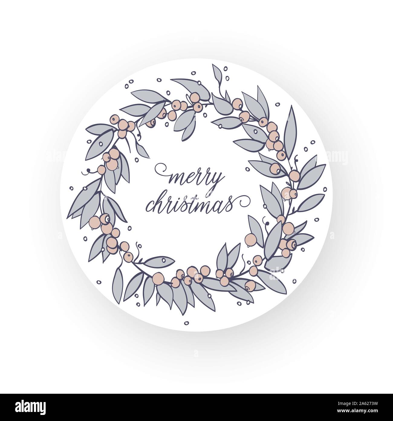 Frohe Weihnachten. Gruß Winterurlaub Karte mit Kalligraphie. Hand design elemente dargestellt. Handschriftliche modernen Schriftzug. Stock Vektor