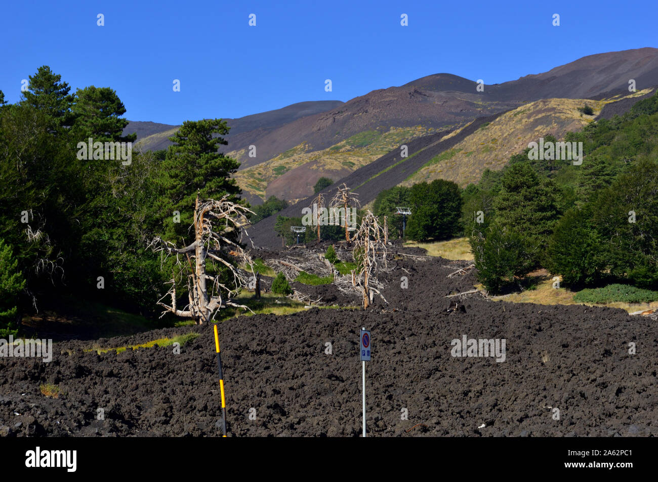 Mount Etna, Sizilien - Blick von der Nordseite des Vulkan Ätna Stockfoto