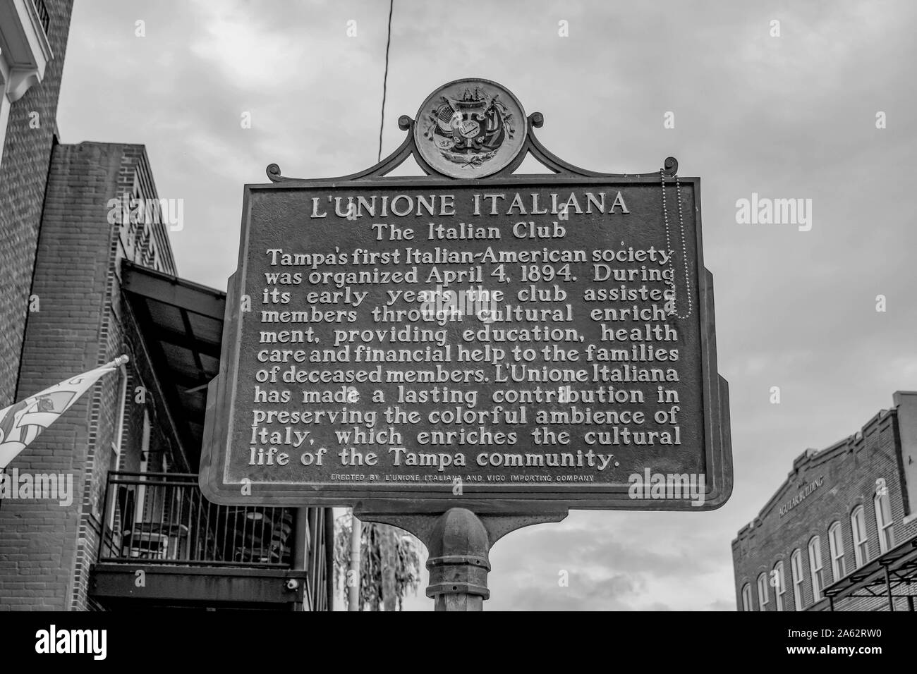 Tampa Bay, Florida. Juli 12, 2019 Die italienische Club am 7 Aveneu in Ybor City Stockfoto