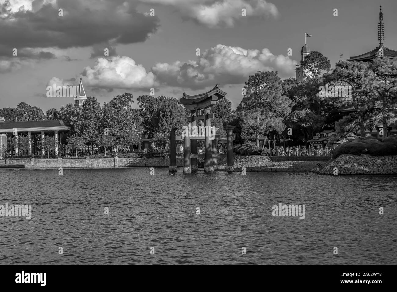 Orlando, Florida. Oktober 10, 2019. Panoramablick auf Japan Pavillion in Epcot (44) Stockfoto