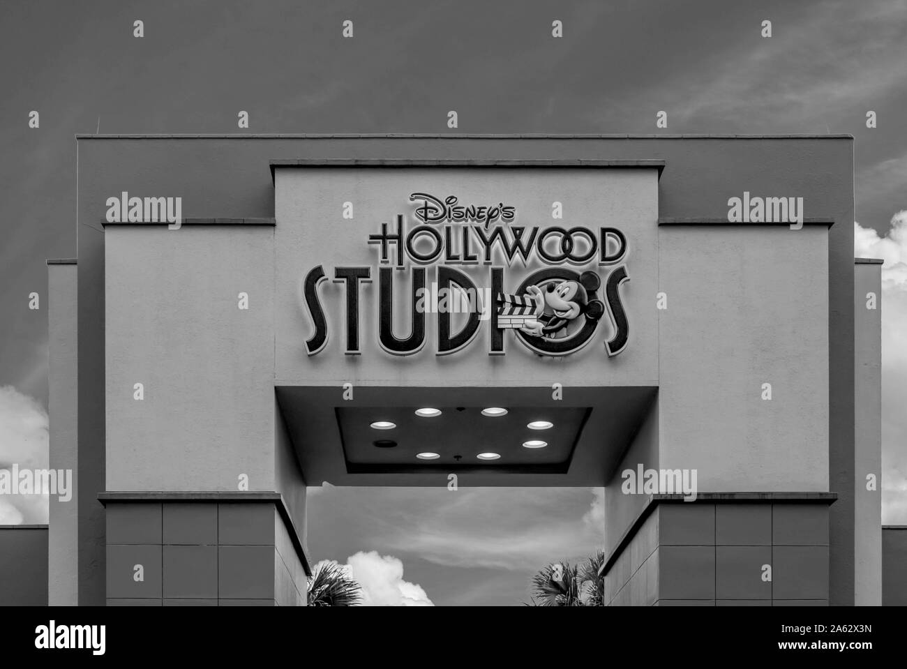 Orlando, Florida. März 29, 2019. Blick von oben auf die Disney Hollywood Studios arch an der Walt Disney World Area Stockfoto
