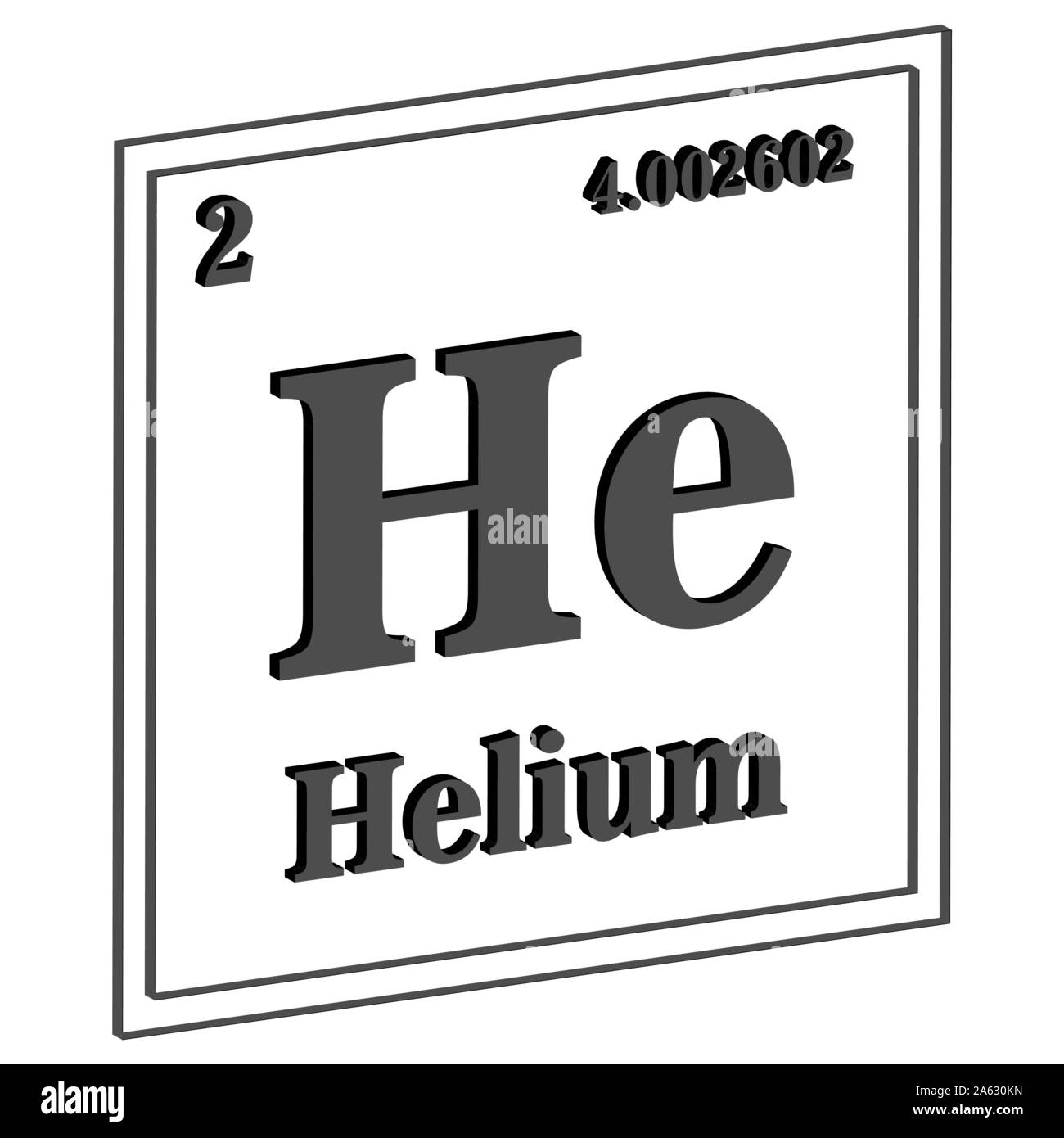 Helium Periodensystem der Elemente 3D-Vektor eps Abbildung 10. Stock Vektor