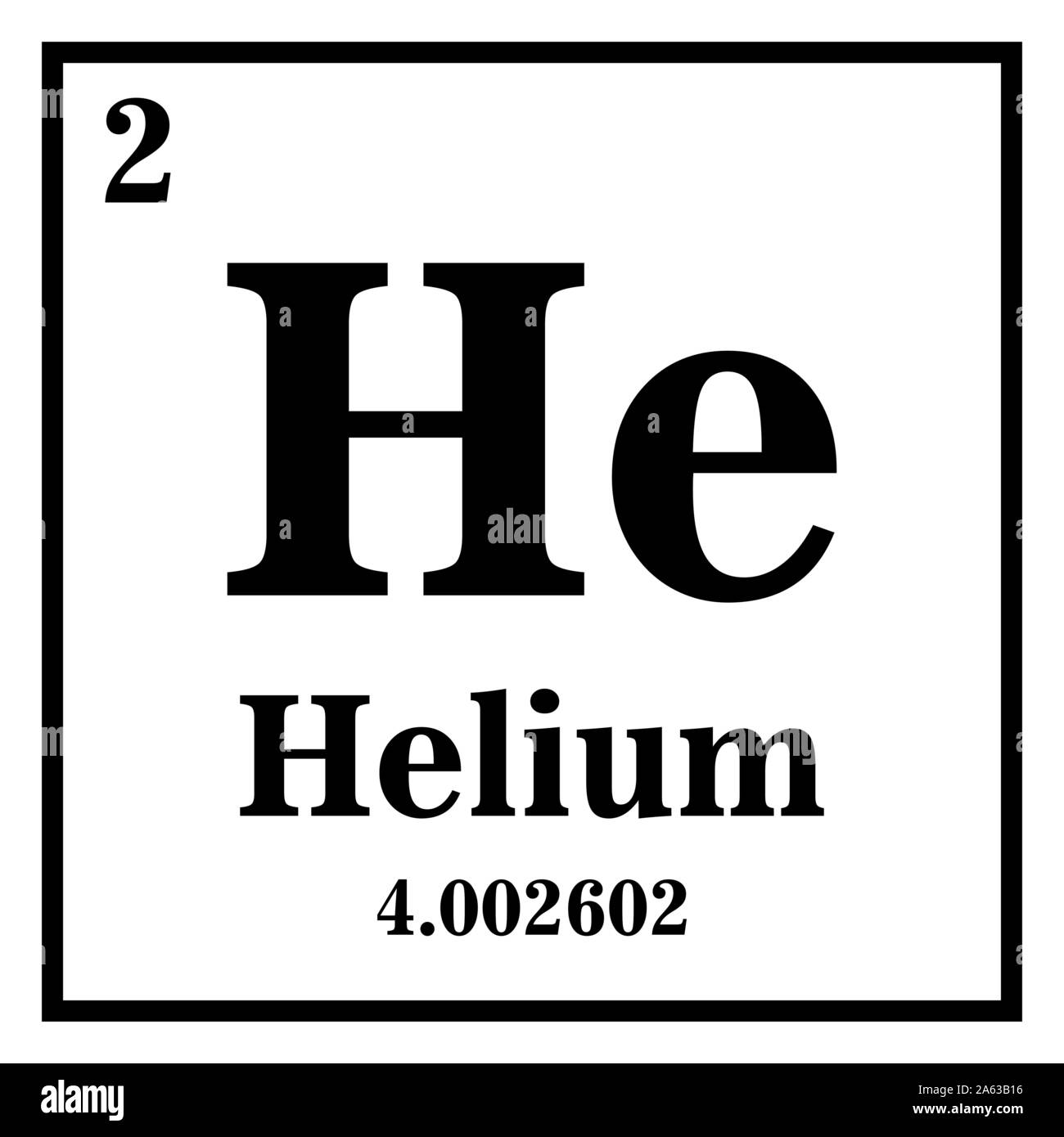 Helium Periodensystem der Elemente Vektor-illustration eps 10. Stock Vektor