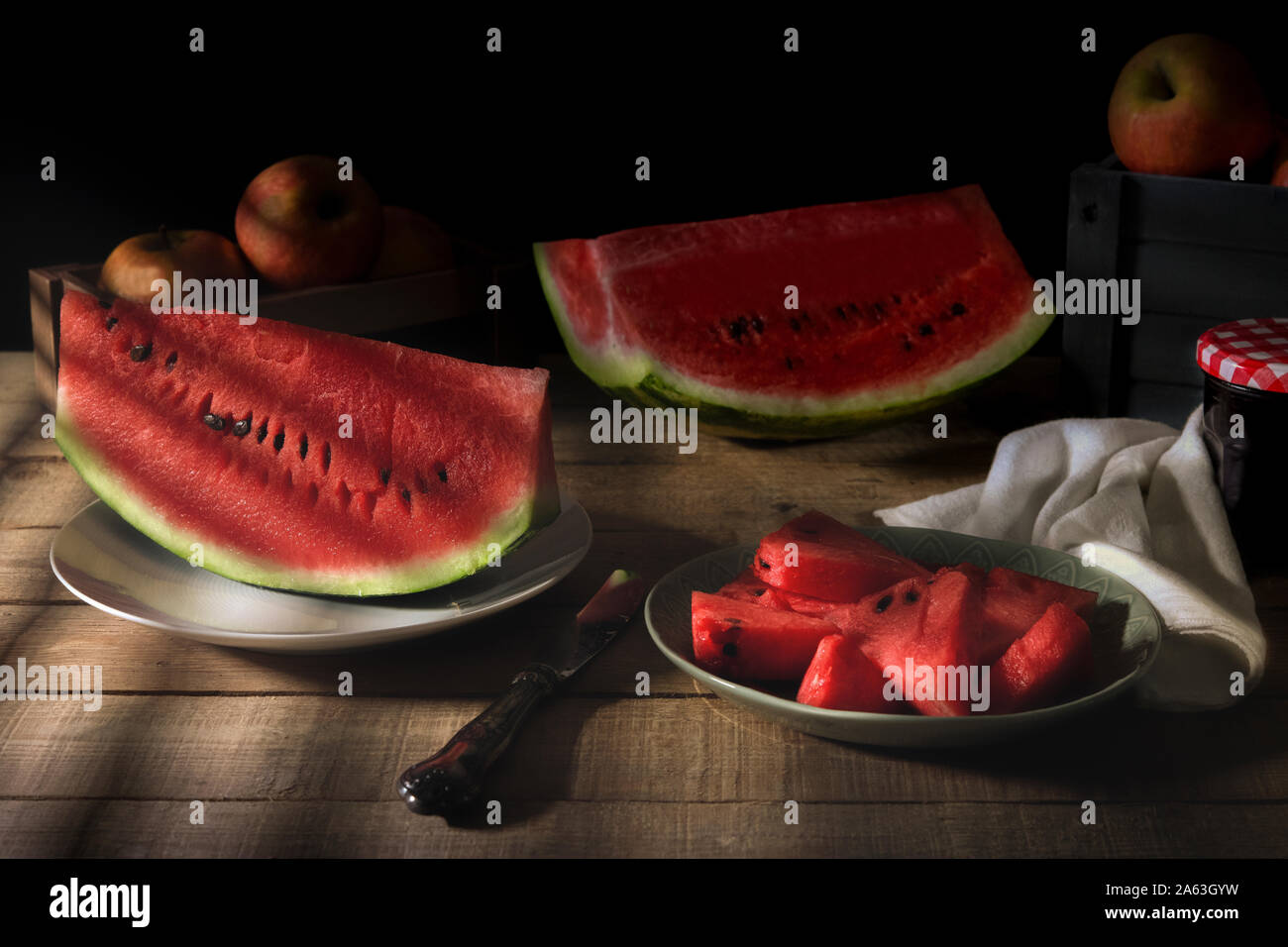 Wassermelonen - Sommer Stimmung Stockfoto