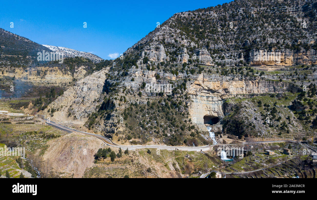Afqa Grotte und Wasserfall, Afqa, Libanon Stockfoto