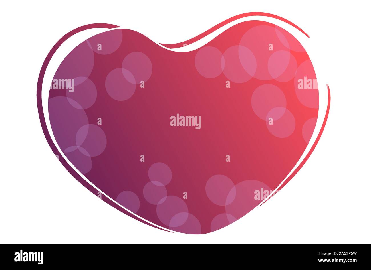 Moderne grosse rote Herz Hintergrund Konzept. Valentines Tag Template Design. Kopieren space frame Hintergrund. Romantik Liebe Karte. Hochzeit Einladung Vorlage. Gruß flachbild Vektor-illustration isoliert auf weißem Stock Vektor