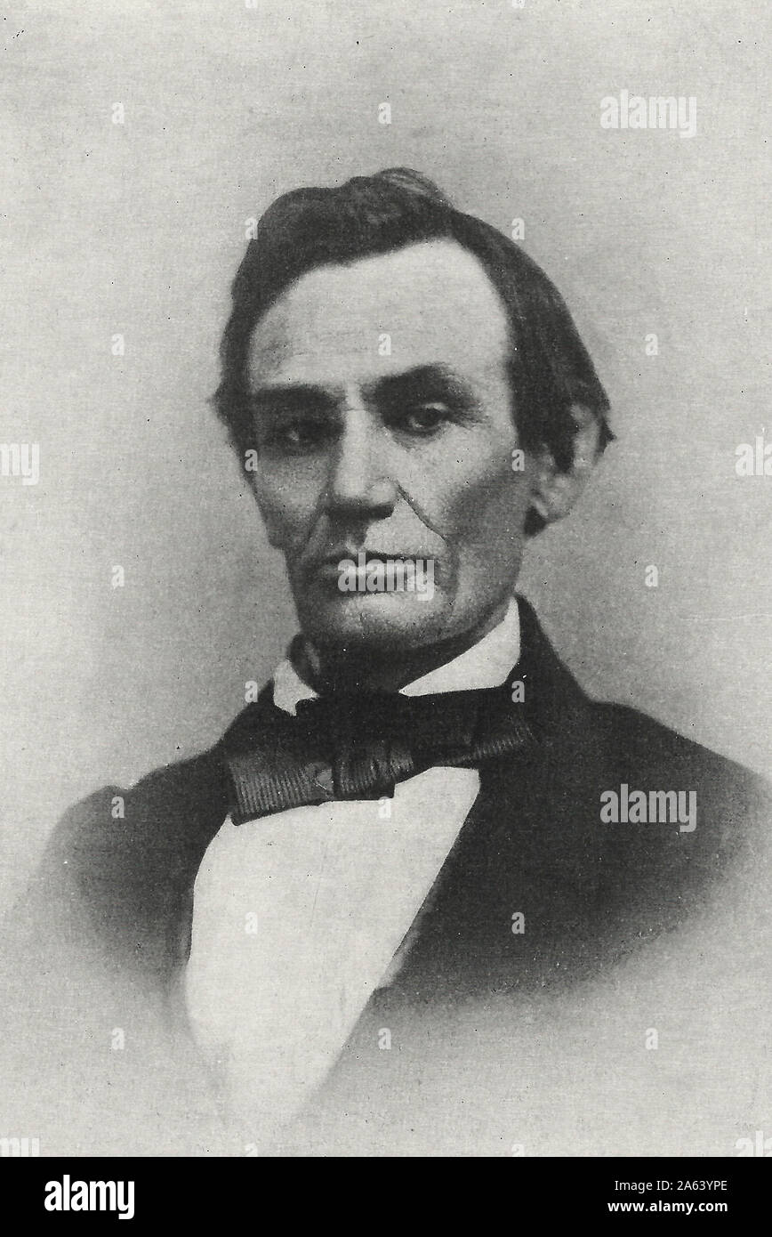 Präsident Abraham Lincoln in Galesburg, Illinois, 7. Oktober 1858 Stockfoto