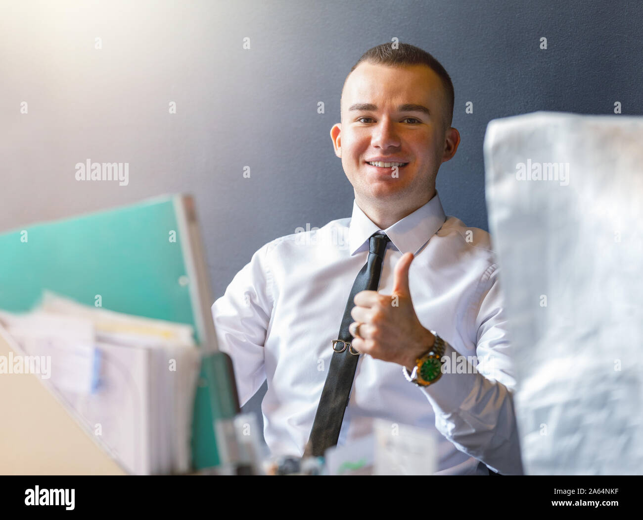 Erfolgreicher Mitarbeiter des Unternehmens Stockfoto
