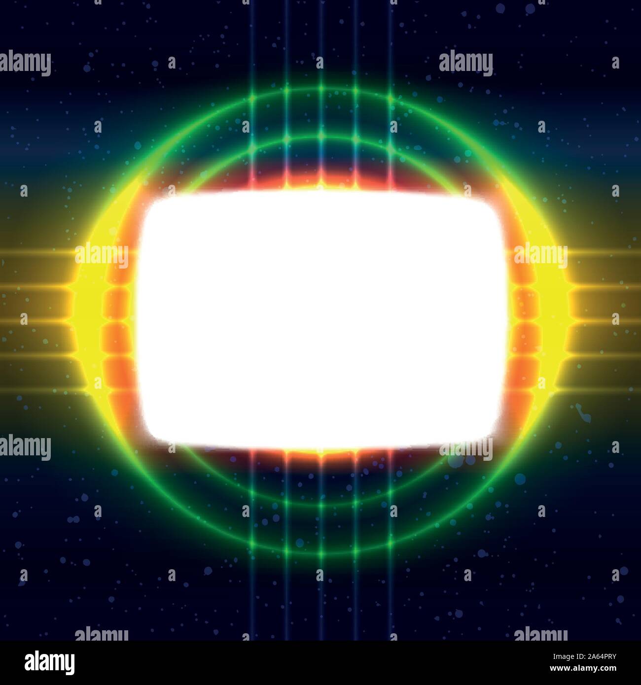 Glänzender Bildschirm auf dem Gekreuzte Drähte Stock Vektor