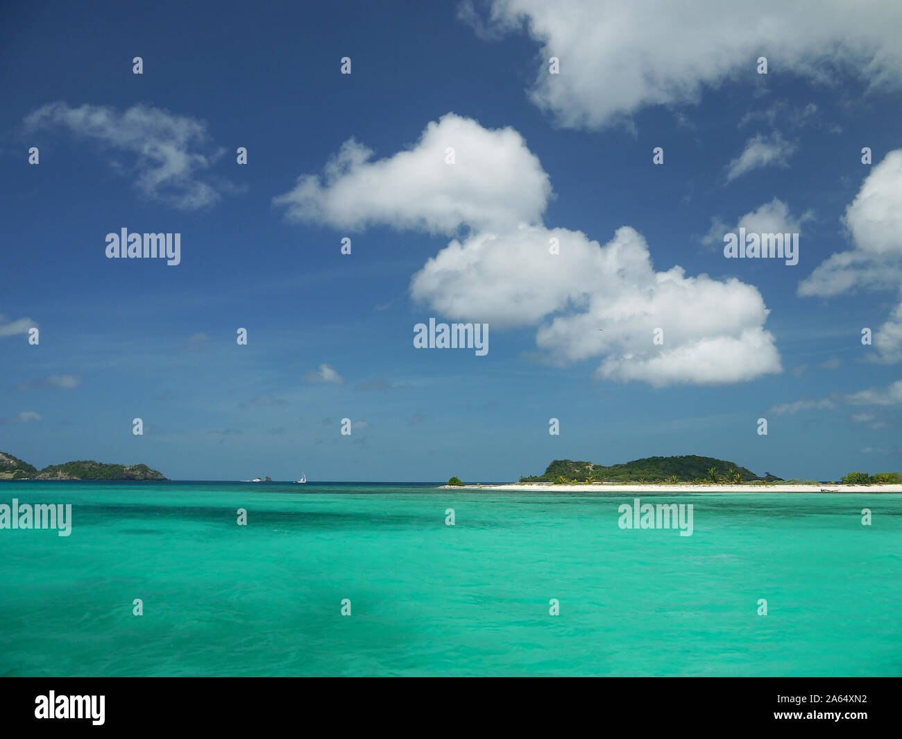 Sandy Island, Grenada, Grenadinen, Windward Islands, östliche Karibik Stockfoto