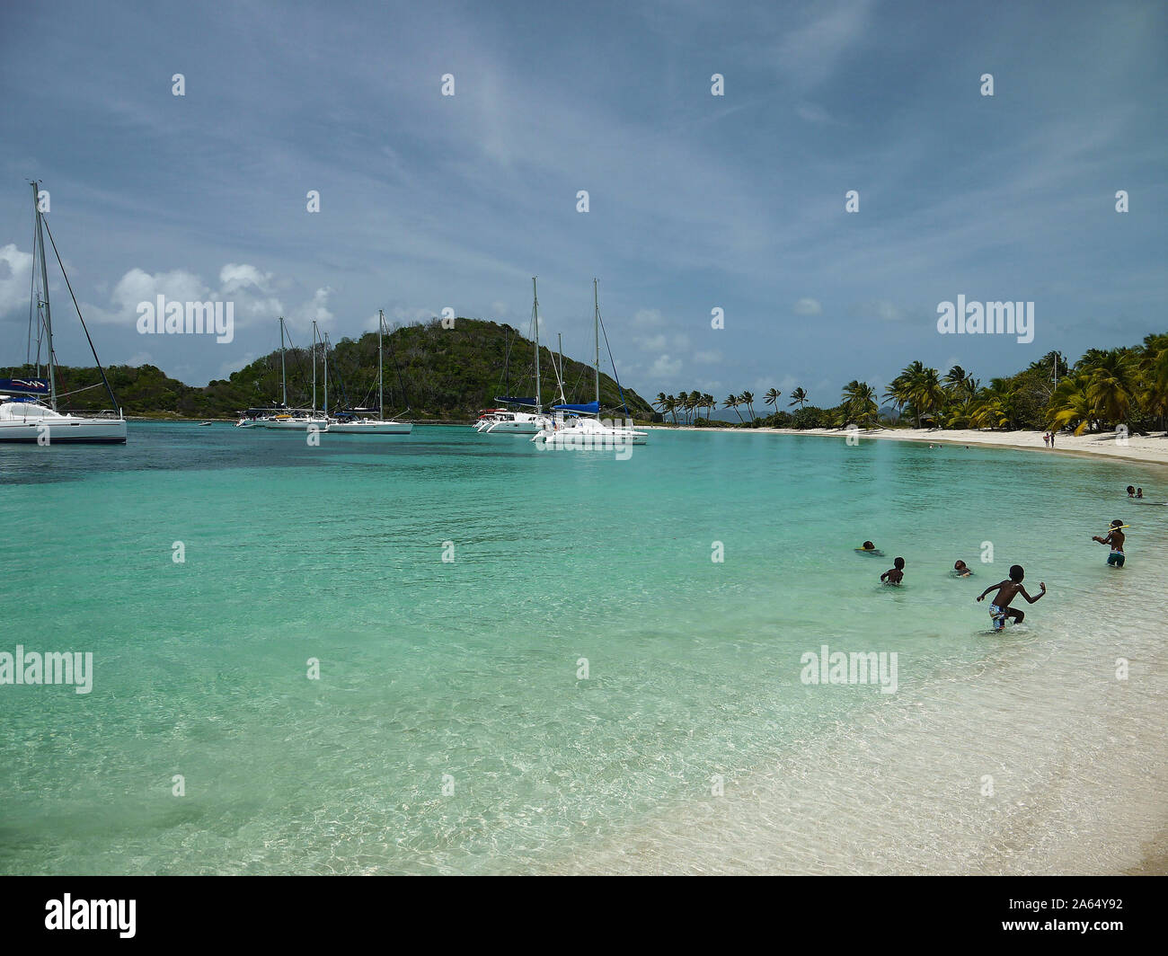 Salt Whistle Bay, Mayreau, St. Vincent und die Grenadinen, Karibik Stockfoto