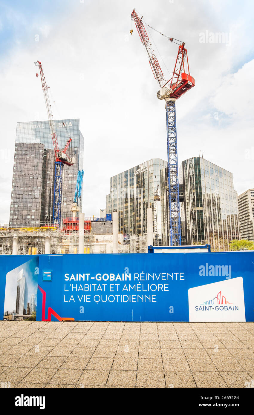 Baustelle des neuen saint-gobain Firmenzentrale Turm in La Defense Stockfoto