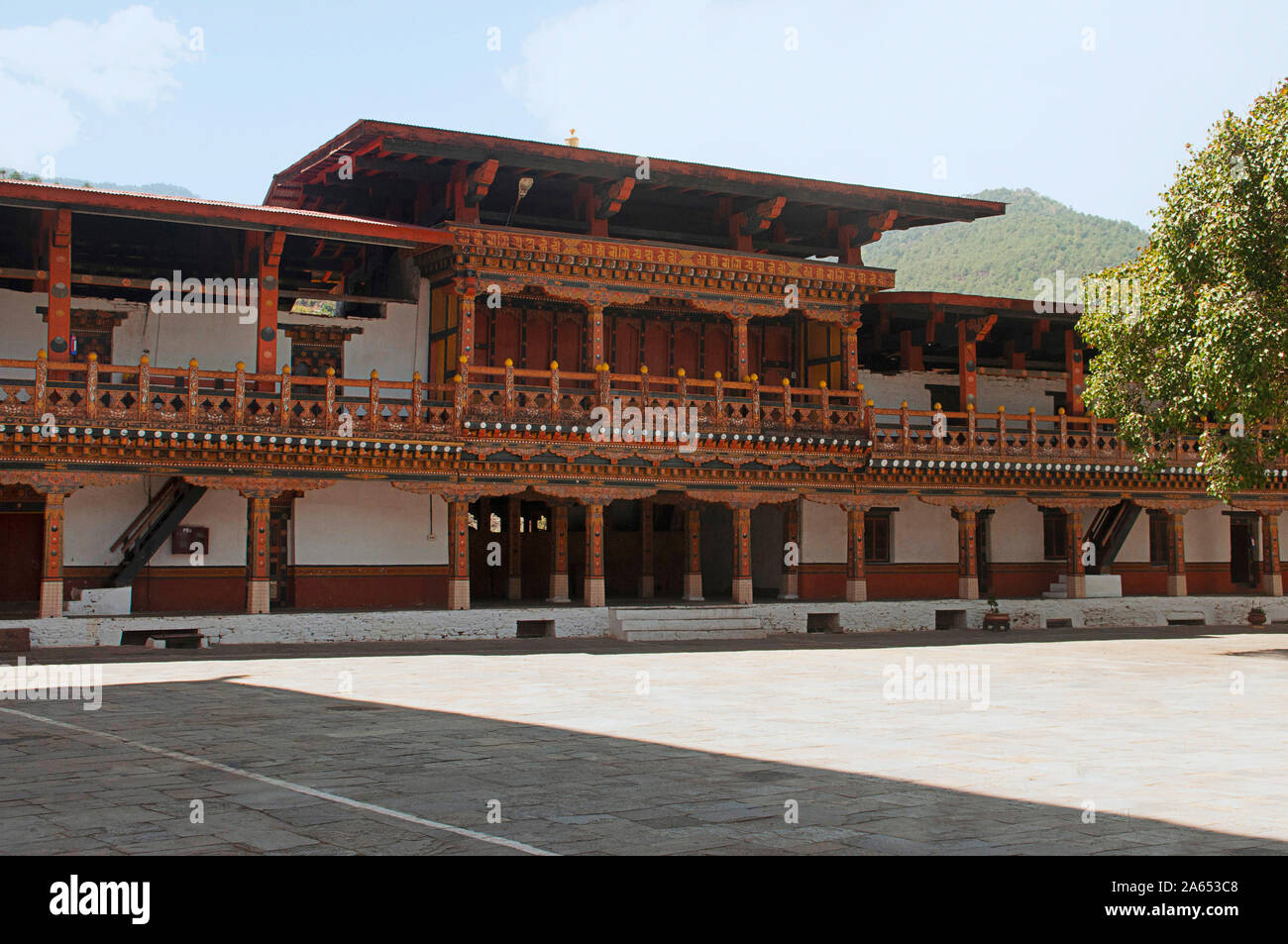 Gebäude, Punakha Dzong in Bhutan Stockfoto