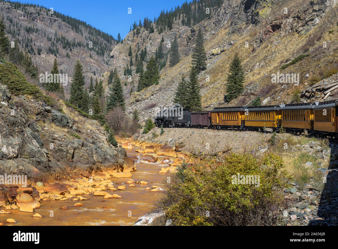 Historische Dampfzug in Colorado, USA Stockfoto