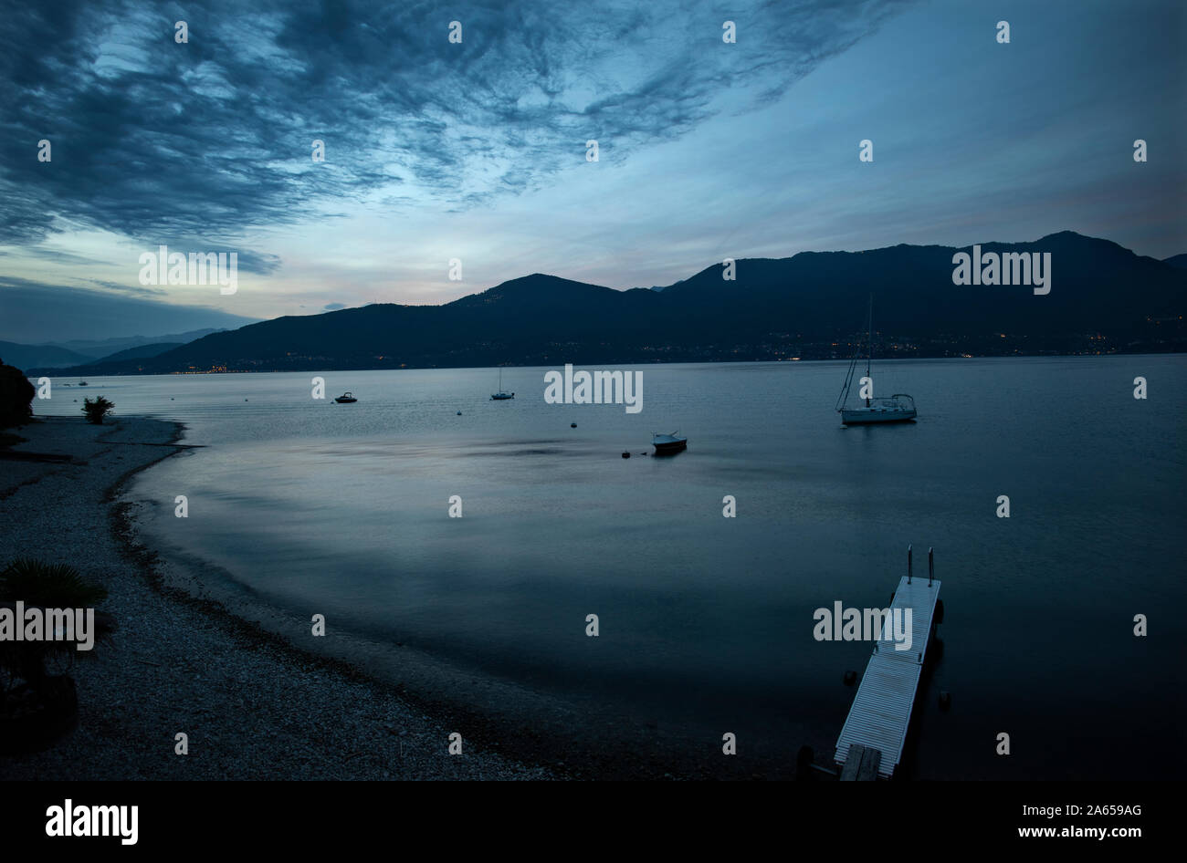 Lago Maggiore Porto Valtravaglia Lombardei Italien September 2019 Stockfoto