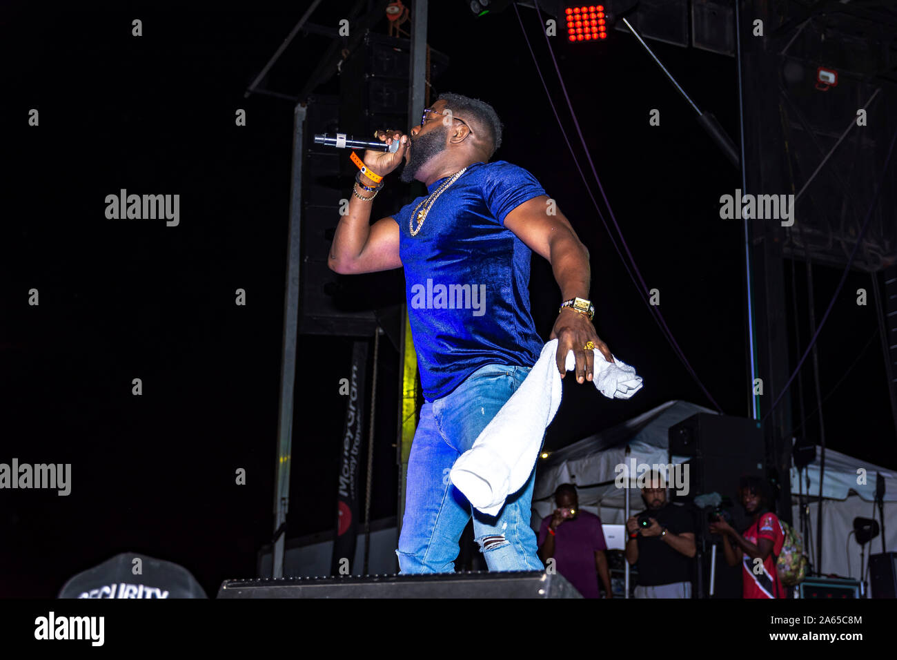 Marvin Swappi Davis tritt 2019 beim Miami Carnival auf Stockfoto