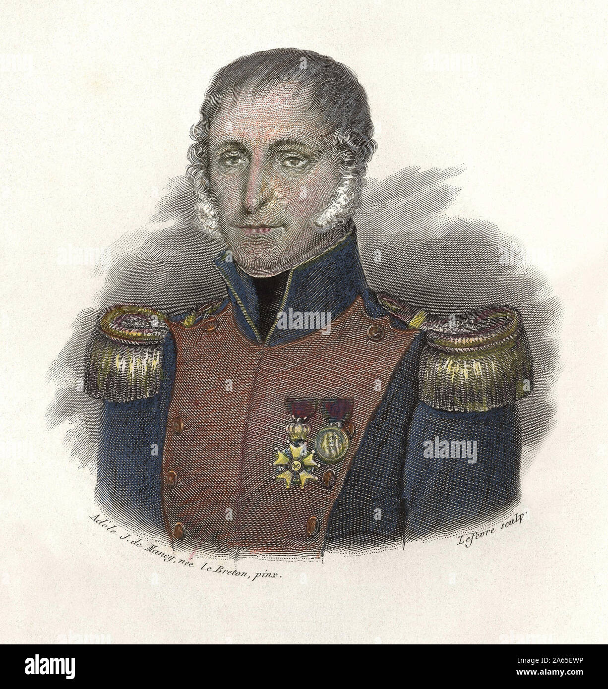 Portrait de Pierre Thomas Laurent Paillette (1776 - 1835), Marin, heros Francais, a l'origine de la Schaffung des Sapeurs Pompiers. In 'Porträts des Ho Stockfoto