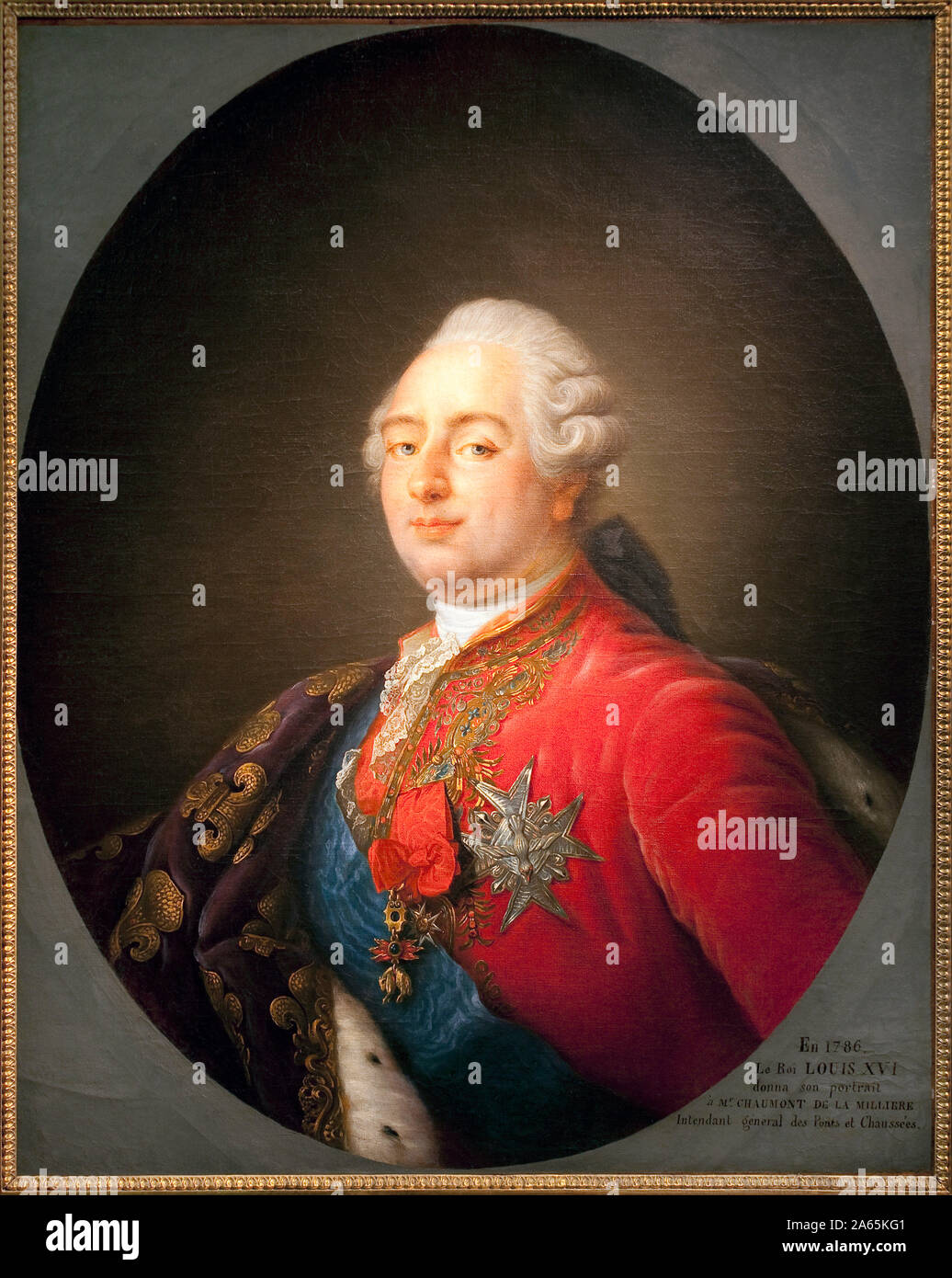 Portrait de Louis XVI (1754-1793), Roi de France. Peinture de l'Atelier de Antoine Francois (Antoine-Francois) Callet (1741-1823). 1786. Dim. Kenntnisstand 0,915 x Stockfoto