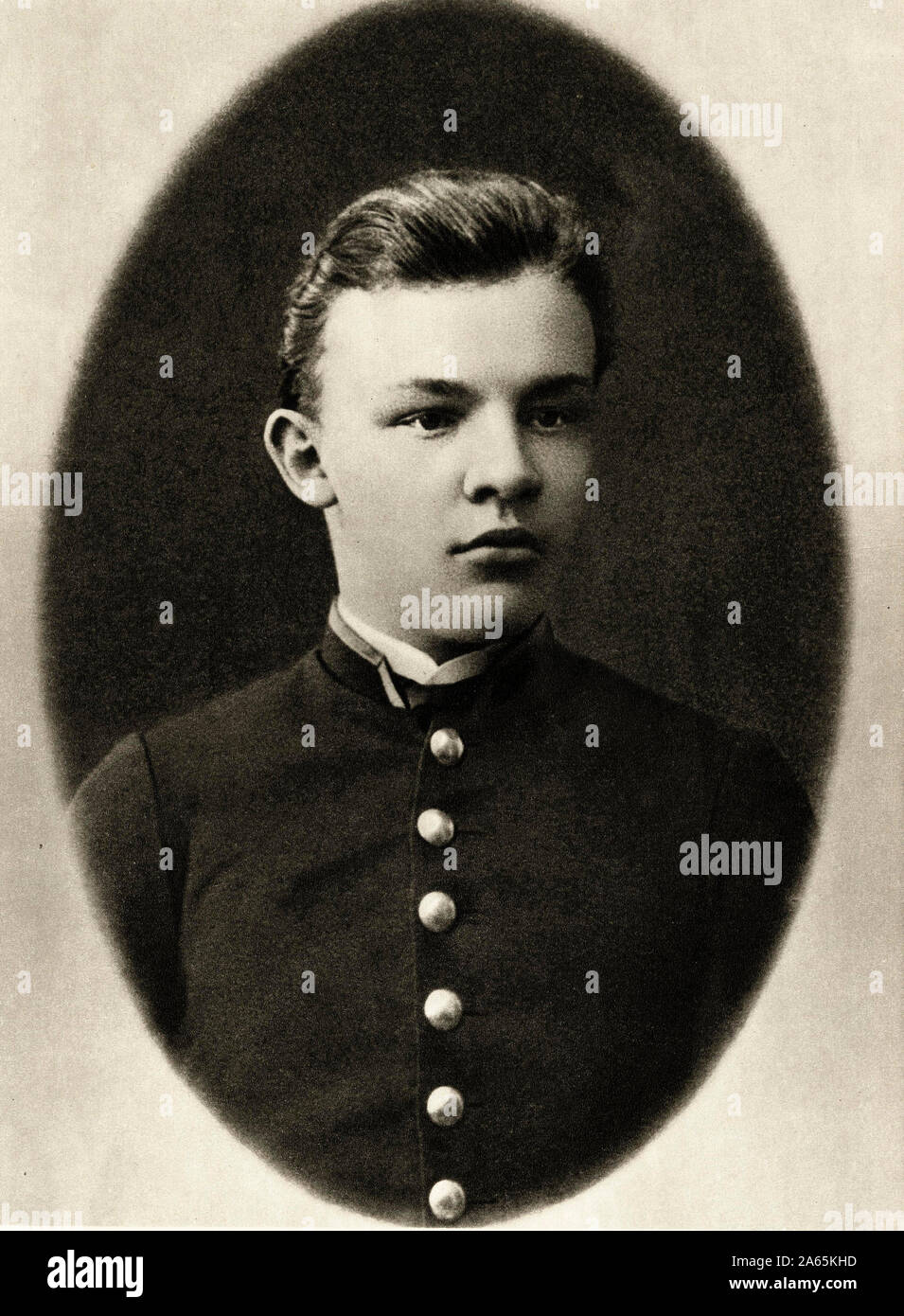 Lenin - Lenine (Vladimir Ilitch Oulianov dit, 1870-1924) eleve de Lycee, Simbirsk (Russie), en 1887 - Stockfoto