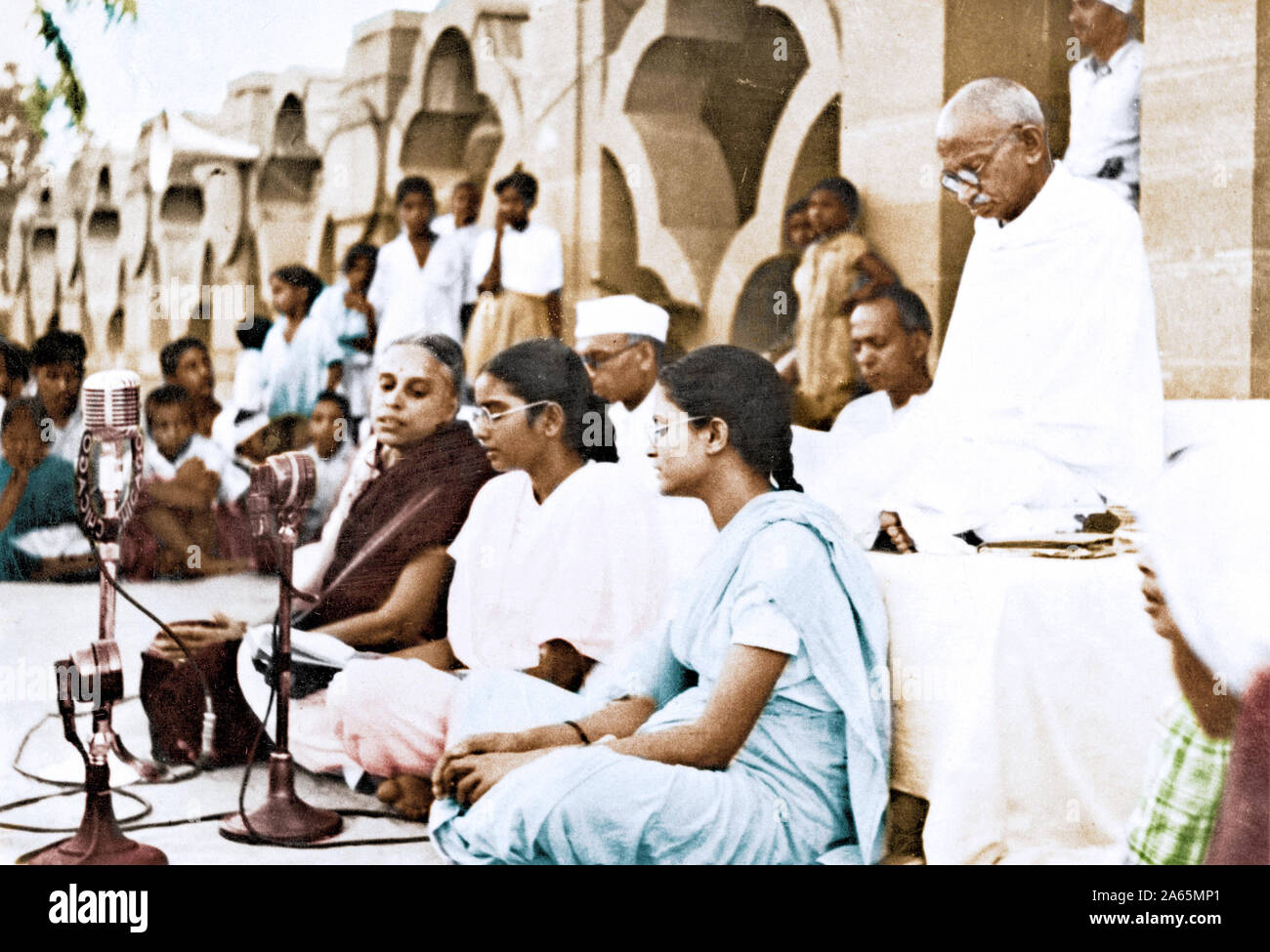 Mahatma Gandhi letztes Gebet treffen im Garten der Birla House, Delhi, Indien, Asien, 29. Januar 1948 Stockfoto