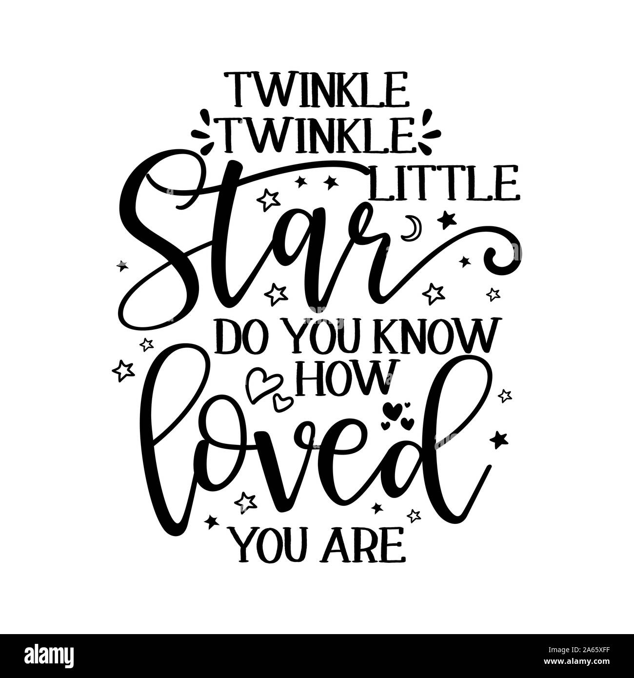 Twinkle Twinkle Little Star Text. lustige Vektor Zitate. Stock Vektor