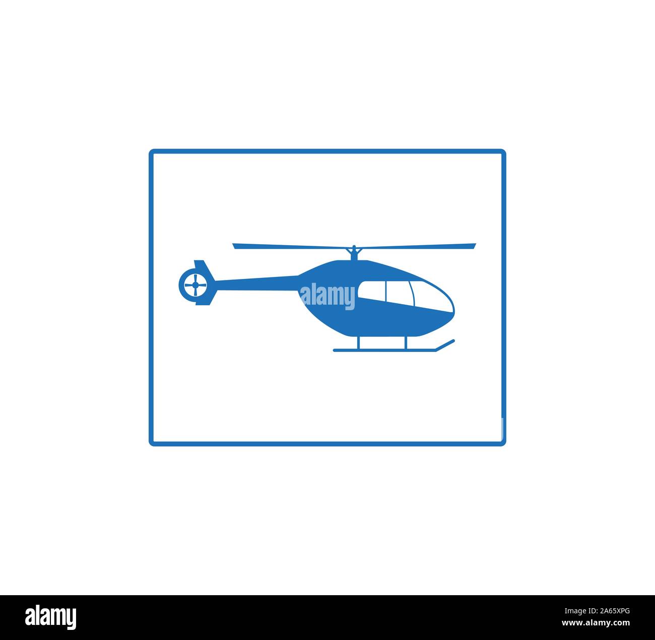 Hubschrauber, Häcksler Symbol. Vector Illustration, flache Bauform. Stock Vektor