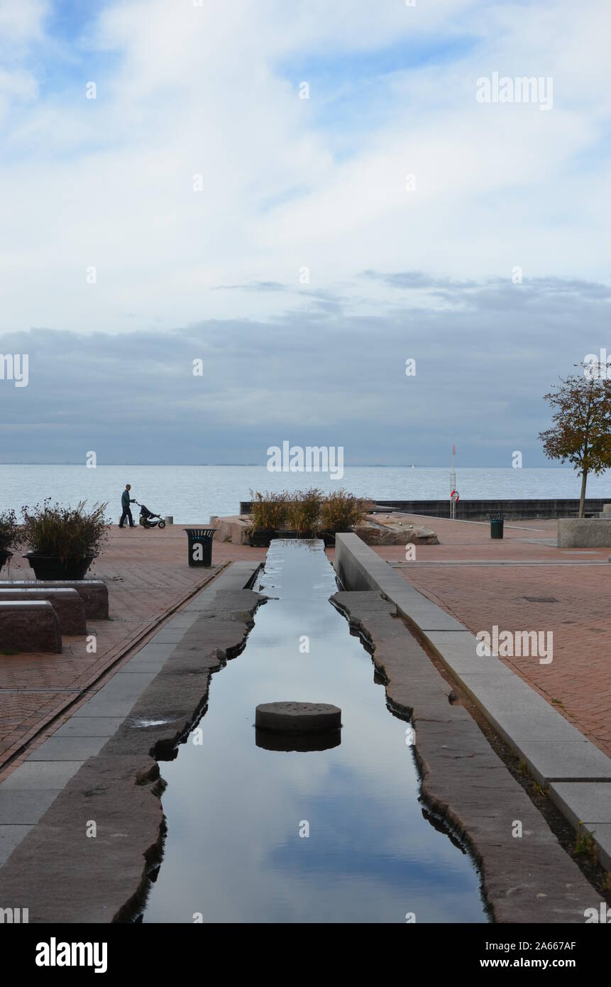 Blick über den Öresund, Western Harbour, Malmö Stockfoto