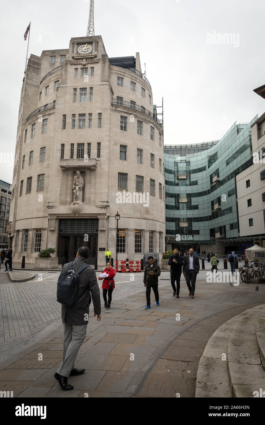 Die BBC Broadcasting House, Sitz in Portland Place, West London Stockfoto