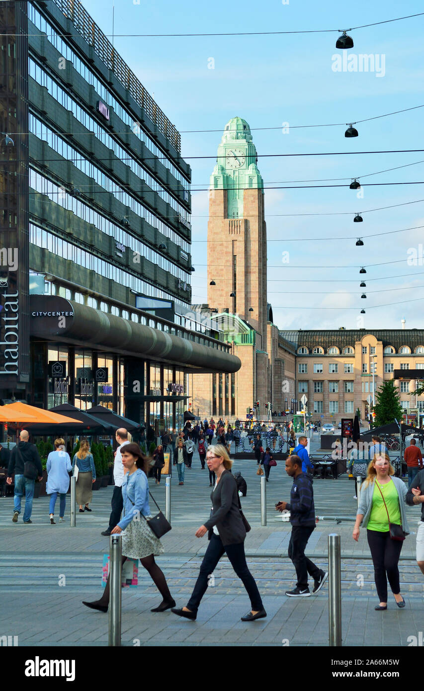 Das Leben in der Stadt im Herzen von Helsinki. Finnland Stockfoto