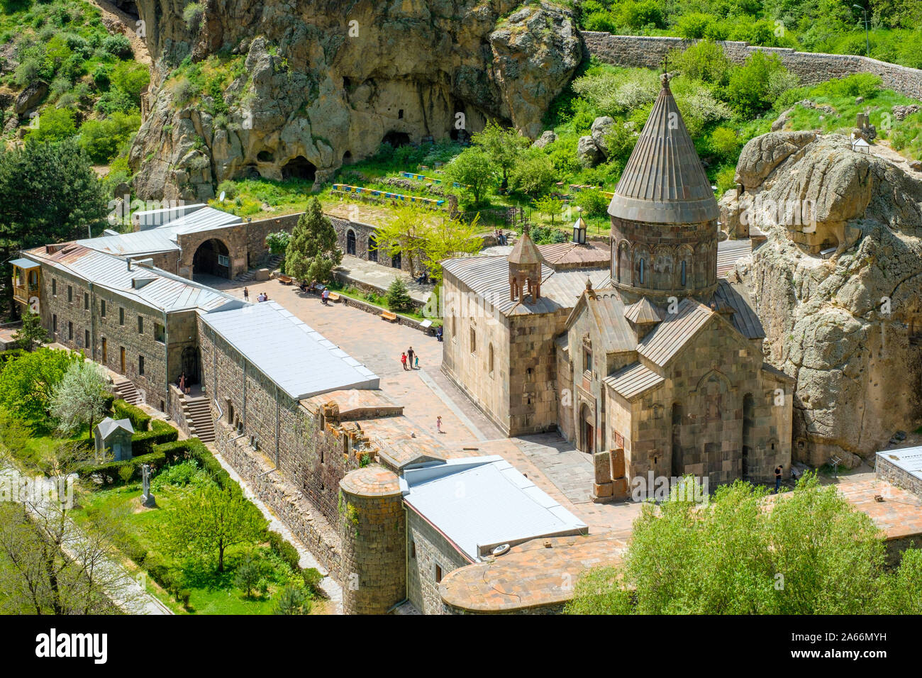 Kloster Geghard (Geghardavank), UNESCO-Weltkulturerbe, Jerewan, Armenien. Stockfoto