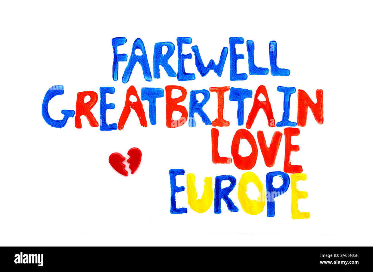 Weißer Hintergrund mit den Worten Abschied Großbritannien (Brexit Konzept) Stockfoto