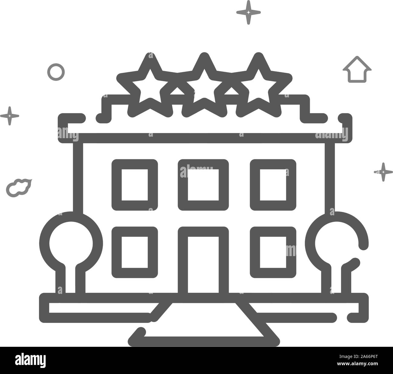 3 Sterne hotel einfachen Vektor Symbol Leitung. Resort Symbol, Piktogramm, sign. Hellen Hintergrund. Editierbare Schlaganfall. Strichstärke einstellen. Stock Vektor