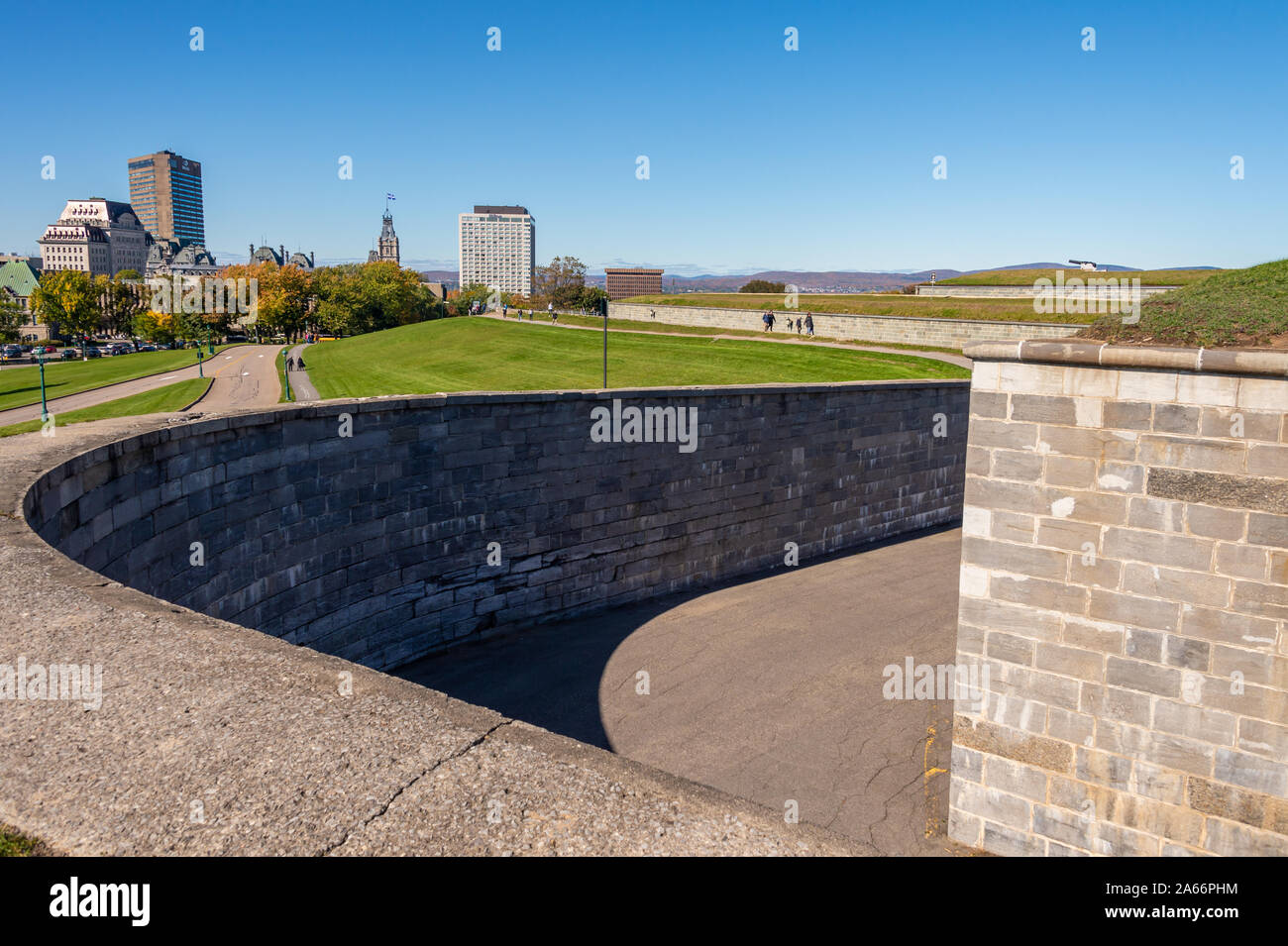 Quebec City, CA - 5. Oktober 2019 - Allgemeine Ansicht von Quebec City Befestigungen Stockfoto