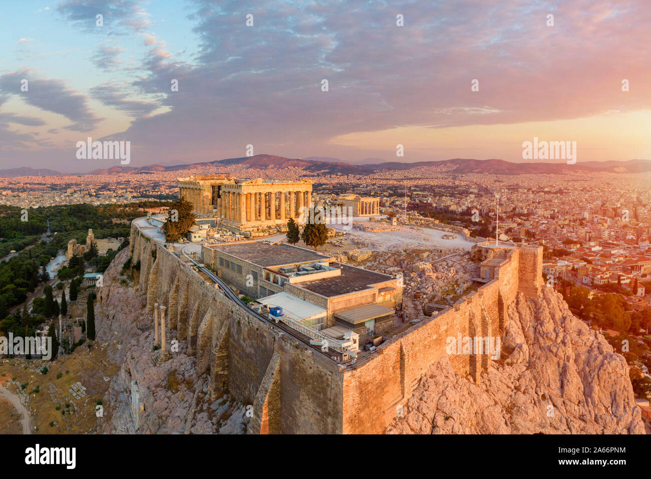 Griechenland, Athen, Luftaufnahme des Parthenon Stockfoto