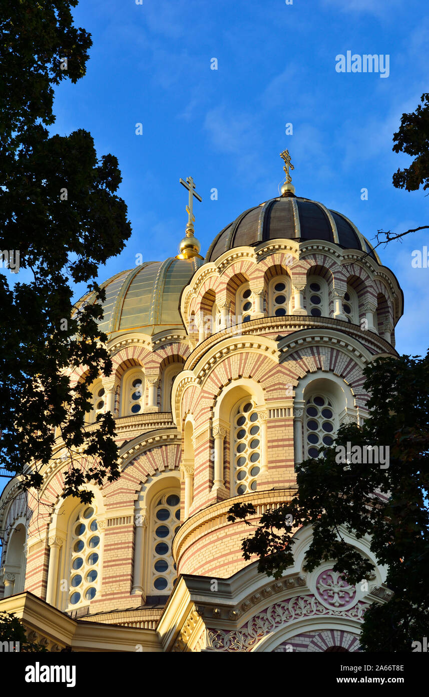 Die Geburt Christi Orthodoxe Kathedrale. Riga, Lettland Stockfoto