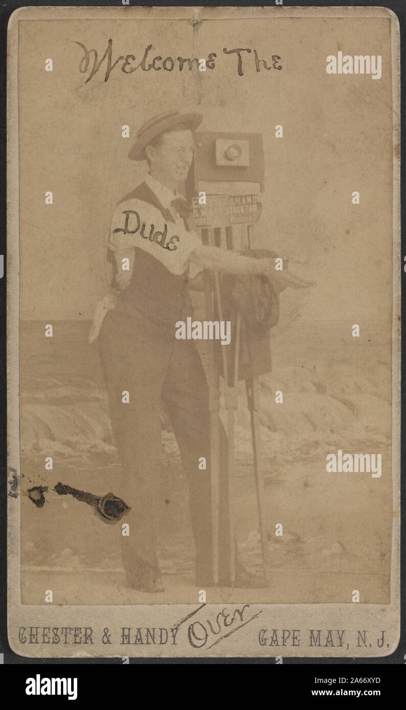 Der Dude/Chester & Handlich, Fotografen, S.W. Willkommen Kor. Stockton Hotel Badehäuser, Strand Ave & Meer St., Cape May, New Jersey, Niederlassung von 426 7th Street, N.W., Washington, D.C. Stockfoto