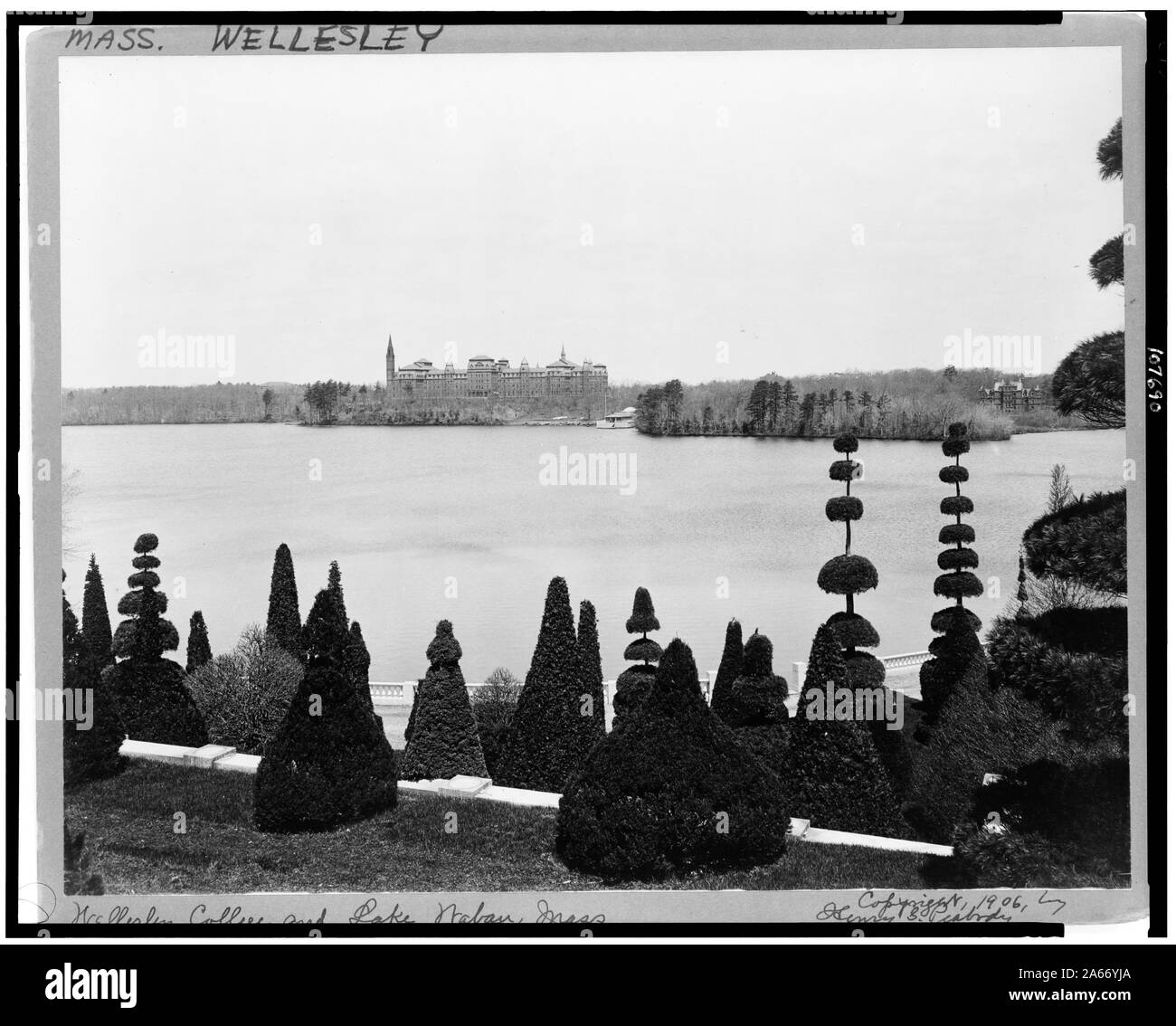 Wellesley College und See Waban, Massachusetts] Stockfoto