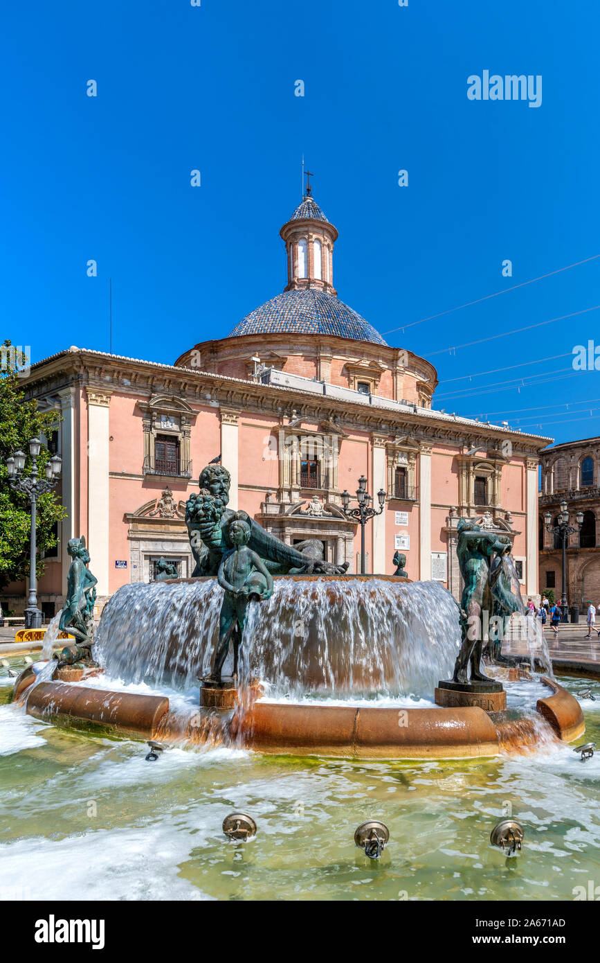 Plaza de la Virgen, Valencia, Comunidad Valenciana, Spanien Stockfoto