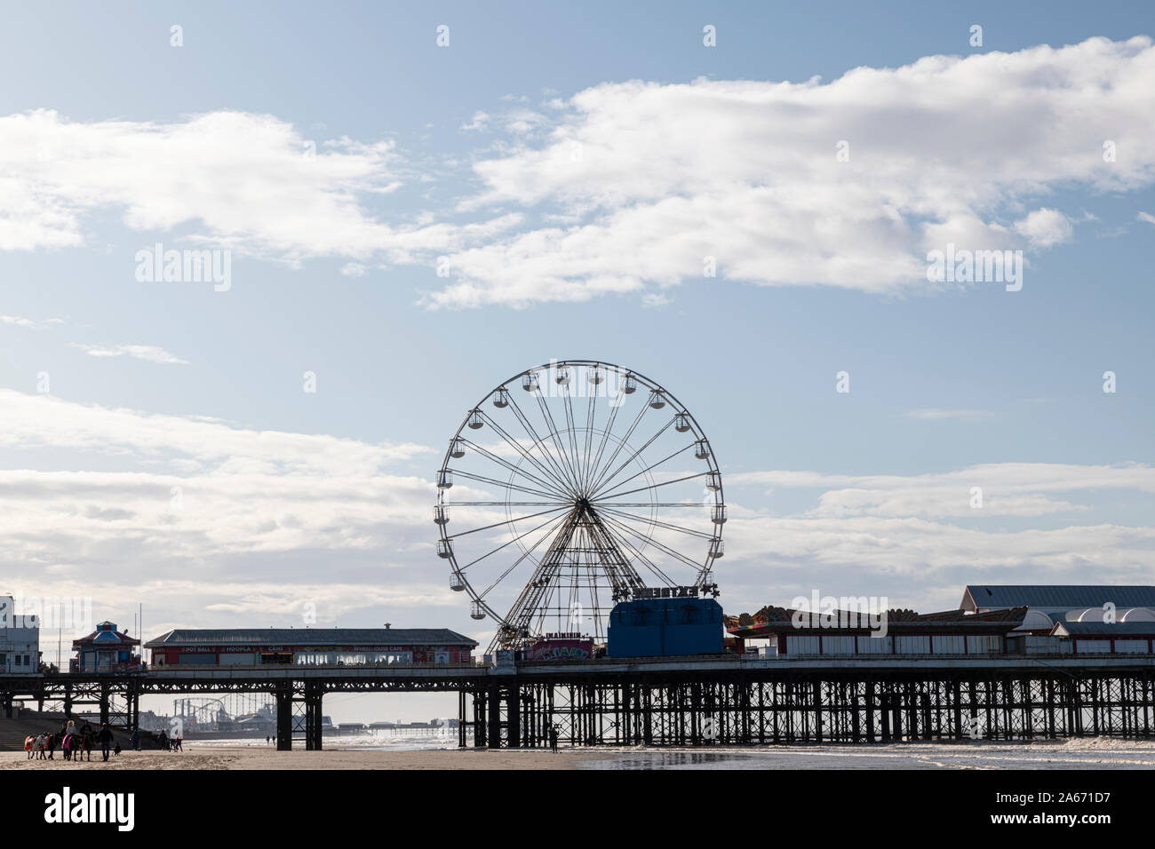 Central Pier in Blackpool, Lancashire, Großbritannien Stockfoto