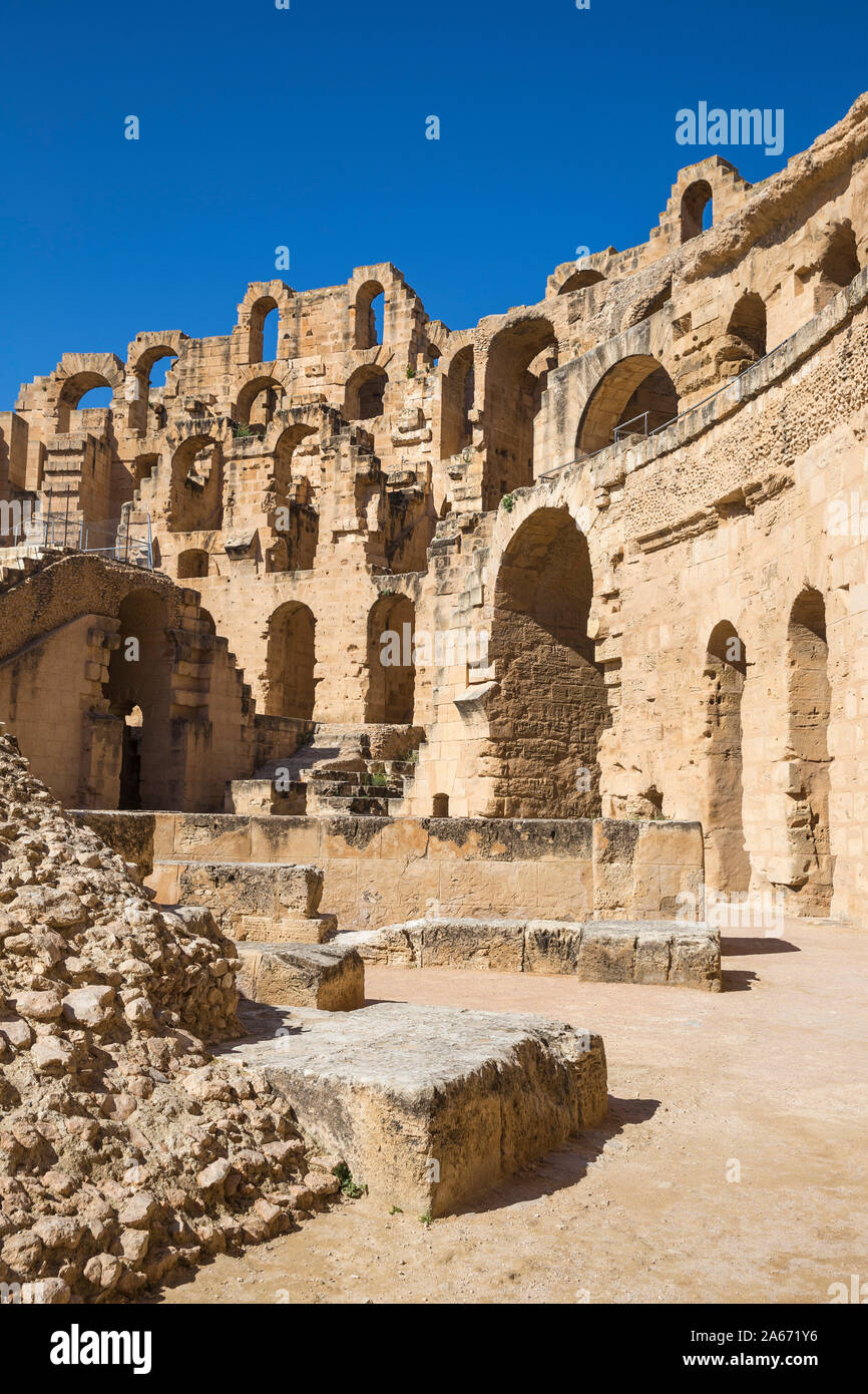 Tunesien, El Jem, das römische Amphitheater Stockfoto