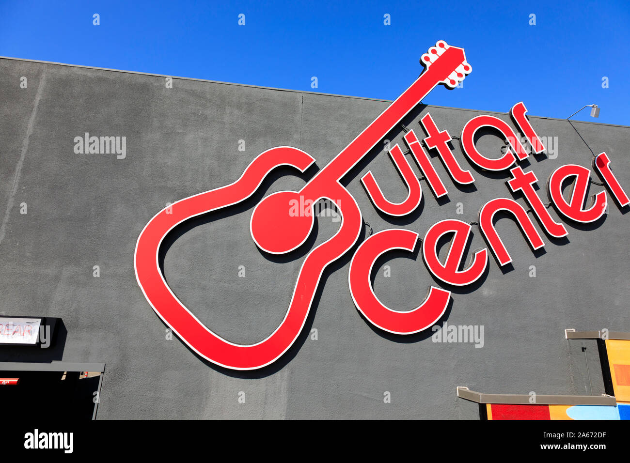 Guitar Center, Musikinstrument Einzelhändler, Hollywood, Los Angeles, Kalifornien, Vereinigte Staaten von Amerika. Oktober 2019 Stockfoto