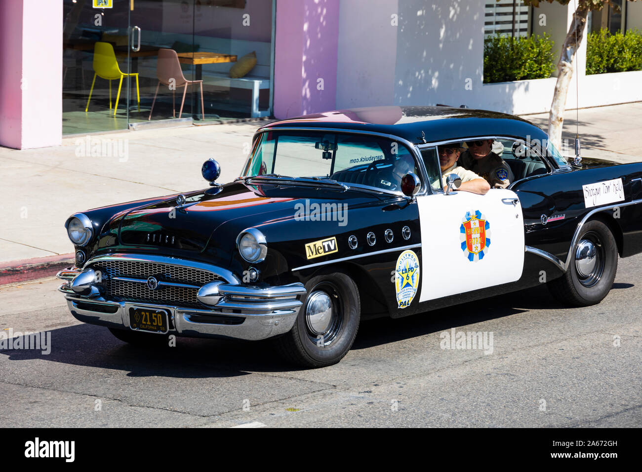 1955 Buick Century LAPD Highway Patrol Auto. Hollywood Los Angeles, Kalifornien, Vereinigte Staaten von Amerika. USA Oktober 2019 Stockfoto