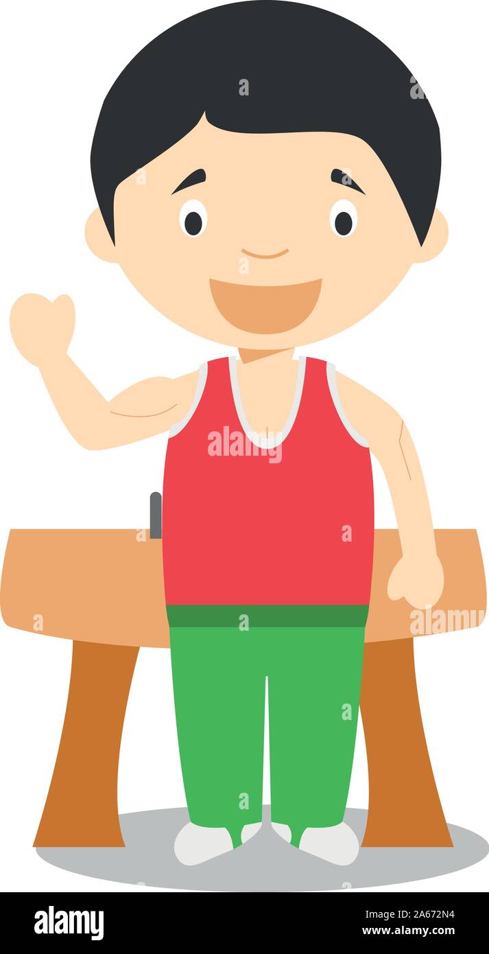 Sport cartoon Vektorgrafiken: Turnen Stock Vektor