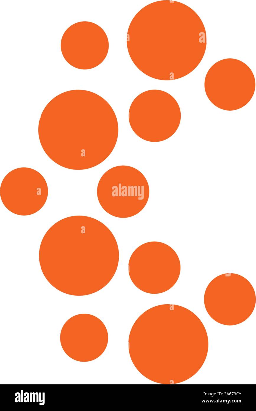 Abstract Kreise Buchstaben C Firmenlogo Vorlage. Vector orange Emblem auf weißem Hintergrund. Stock Vektor