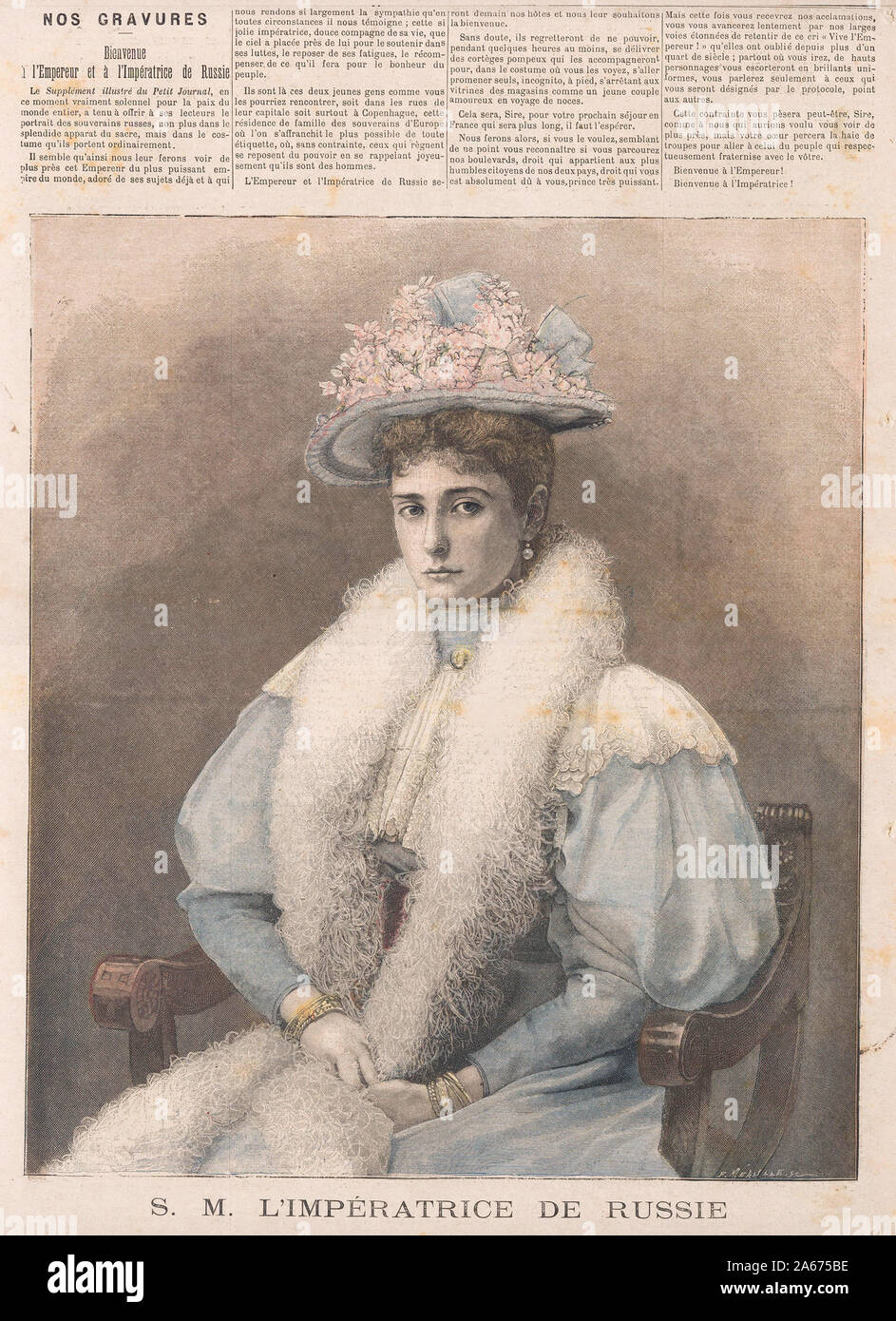 Sa Majestätsbeleidigung l'Impératrice de Russie - In "Le Petit Journal" illustrierte Zeitung - Abdeckung des Stockfoto