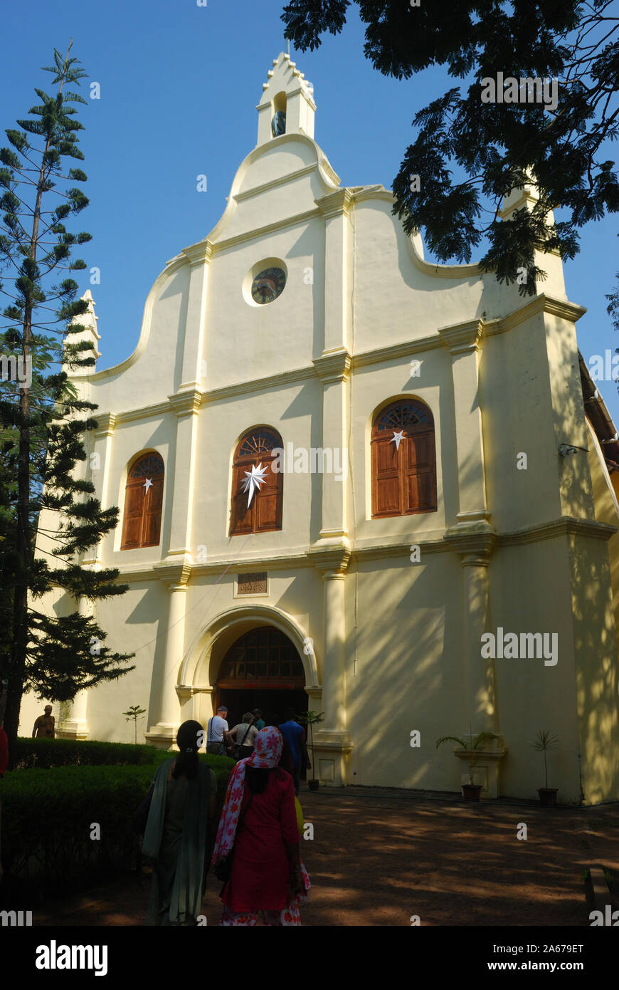 St. Franziskus Kirche Cochin, Kerala, Indien. In 1503 gebaut Das ist eines der ältesten Kirche in Indien. Vasco da Gama portugiesisch Explorer wurde hier begraben. Stockfoto