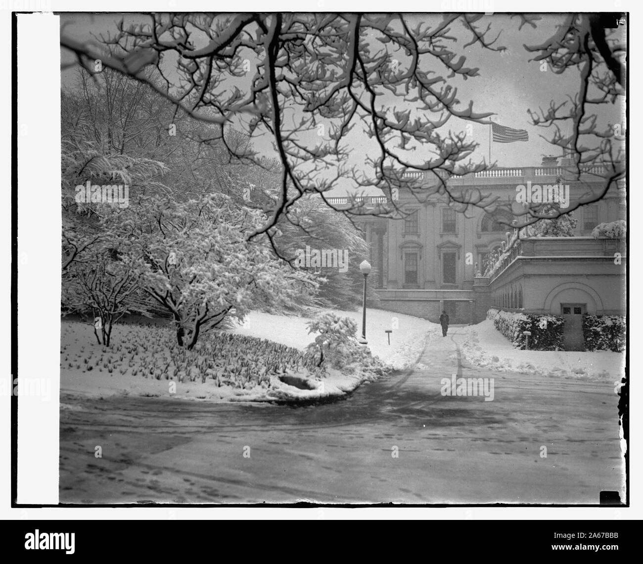 Weiße Haus Schnee Szene, 4/1/24 Stockfoto
