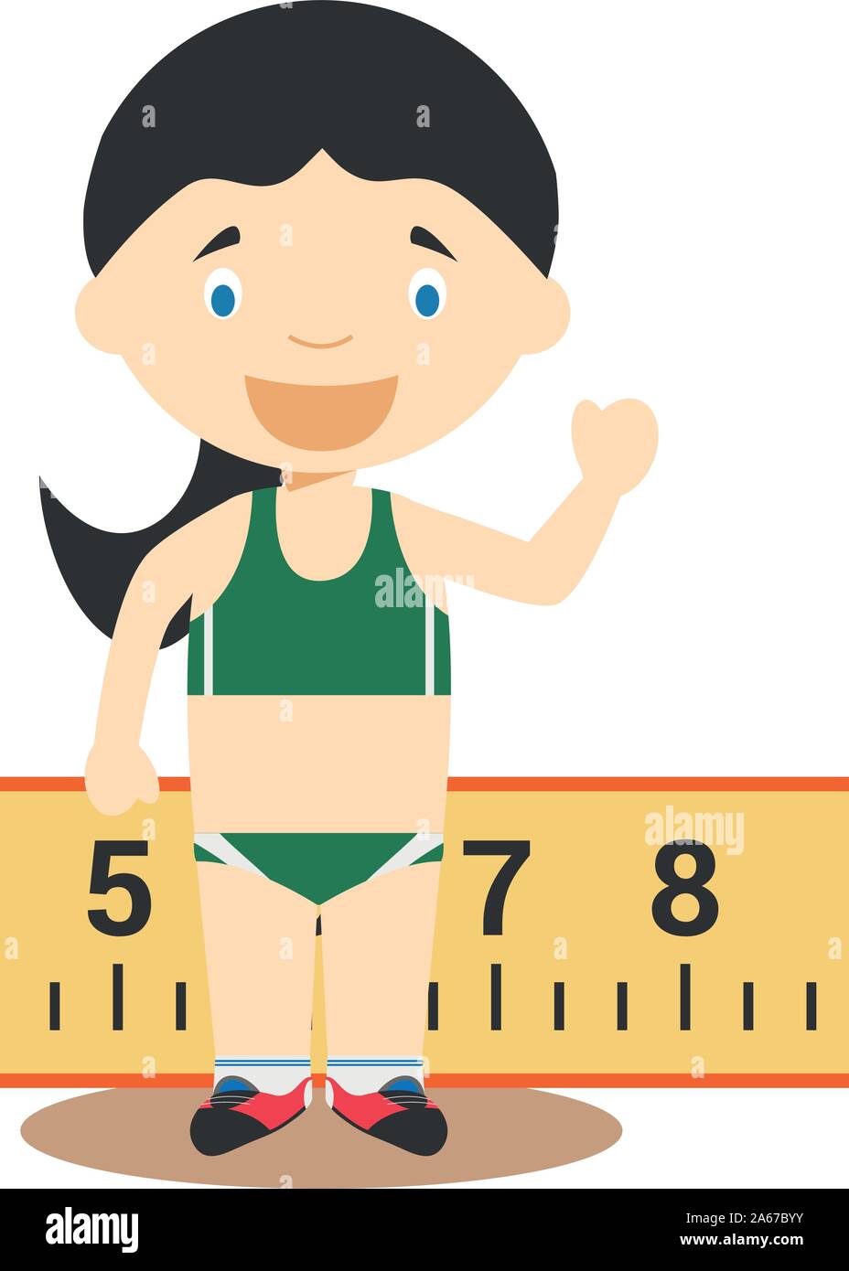 Sport cartoon Vektorgrafiken: Weitsprung (weiblich) Stock Vektor